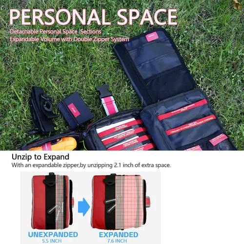 Miniatura 7 de Kit avanzado de primeros auxilios integral con compartimentos bien organizados y etiquetados, sistema MOLLE removible. Kits de primeros auxilios