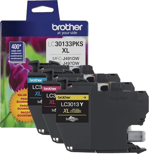 Brother - Cartuchos de tinta de alto rendimiento para impresoras a color LC3013, 3 paquetes para la serie Work Smart - Tinta de grado profesional