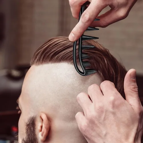 Miniatura 4 de Quacc 2 peines de dientes anchos para rizar el cabello, de plástico resistente, peine de peinado de salón, peines de dientes de tiburón grandes