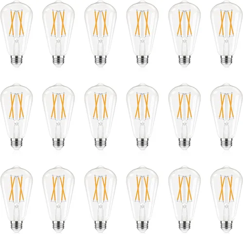 Miniatura 12 de GvvooHome Bombillas Edison regulables, 2700 K blanco cálido, 6 W equivalente a bombilla LED E26 de 60 W, bombillas ST58 vintage, 600 LM, 90+ CRI