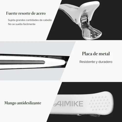 Miniatura 3 de AIMIKE Accesorios de peinado y seccionamiento del cabello, paquete de 12 pinzas de silicona antideslizantes para cabello grueso y fino, calidad