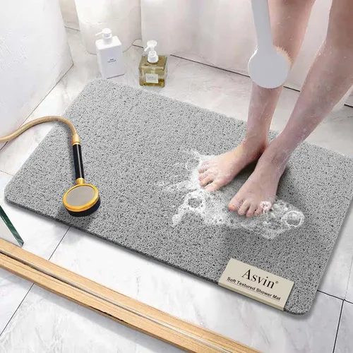 Miniatura 25 de Asvin Tapete de Baño con Textura Suave, para Ducha, Bañera, 24x16 Pulgadas, Libre de Ftalatos, Antideslizante, Tapetes Cómodos para Bañera