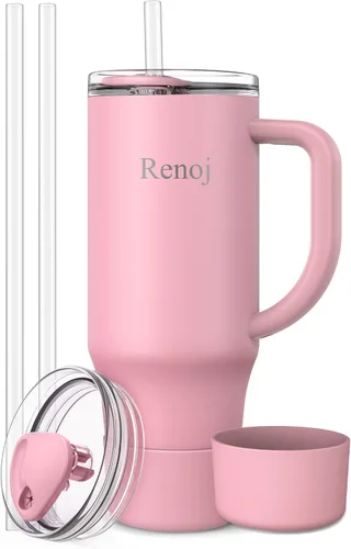 Miniatura 18 de Renoj FlexSlide White - Taza aislada 100% resistente a derrames, para café helado y bebidas calientes, se adapta al portavasos del automóvil, regalo