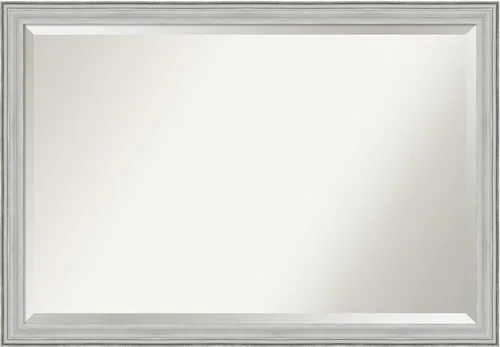 Miniatura 10 de Amanti Art Espejo de pared, espejo de marco de madera plateada Bel Volto para decoración de pared o para usar como espejo de baño para sobre