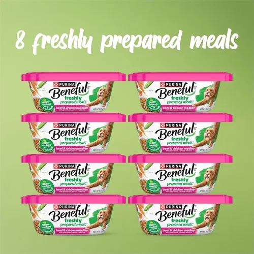 Miniatura 3 de Comidas preparadas Purina Beneful, comida para perro, paquete surtido, 10 onzas Tubo, paquete de 8