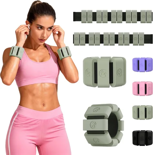 Miniatura 25 de Pesas de muñeca ajustables para mujeres y hombres, pesas de pierna para mujeres de 0.75lb-1lb-1.3lb cada una para caminar, yoga, danza, barre