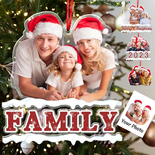Miniatura 15 de Adornos de Navidad personalizados con nombres, muñeco de nieve, 8 piezas, adorno familiar personalizado, decoración colgante de madera para árbol