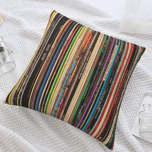 Miniatura 5 de Funda de almohada cuadrada clásica de discos de rock alternativo, funda de almohada decorativa con funda de cojín para coche, sofá, silla, cama