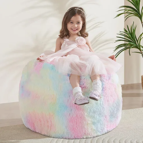 Miniatura 12 de Bean Bag Cover (No Filler) Soft Faux Fur Stuffed Animal Bean Bag Storage, Fluffy Plush Bean Bag Chair Cover Washable, Comfy Bean Bag Covers for Dark