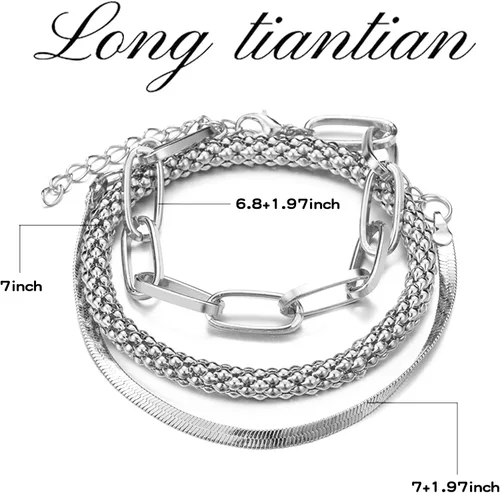 Miniatura 189 de Long tiantian Pulsera de oro gruesa para mujer, pulseras de oro delicadas, pulseras para mujer, pulseras apilables de eslabones de cadena