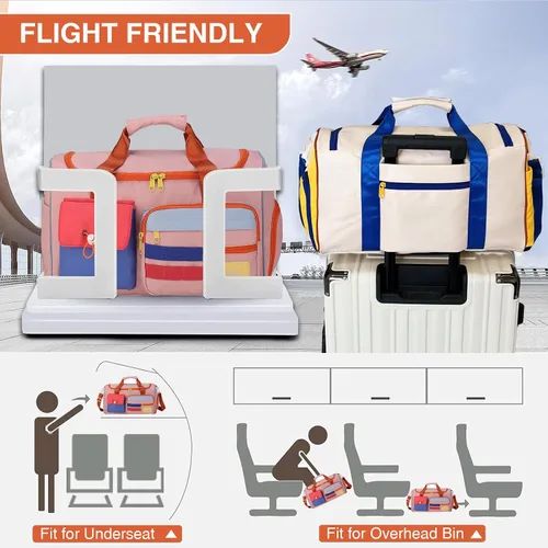 Miniatura 426 de Pequeña bolsa de gimnasio para mujer, bolsa de viaje con compartimento para zapatos