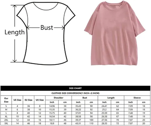 Miniatura 2 de Camiseta básica de verano para mujer camisetas de gran tamaño casual holgada cuello redondo para mujer