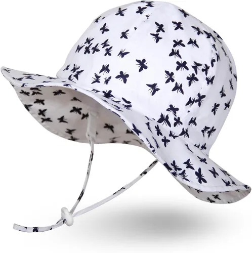Ami&Li tots Unisex Child Adjustable Wide Brim Sun Protection Hat UPF 50 Sunhat for Baby Girl Boy Infant Kids Toddler