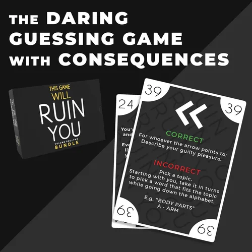 Miniatura 3 de Paquete de este juego te arruinará, juegos de cartas para adultos y despedidas de soltera, juegos de fiesta para estudiantes universitarios e ideas