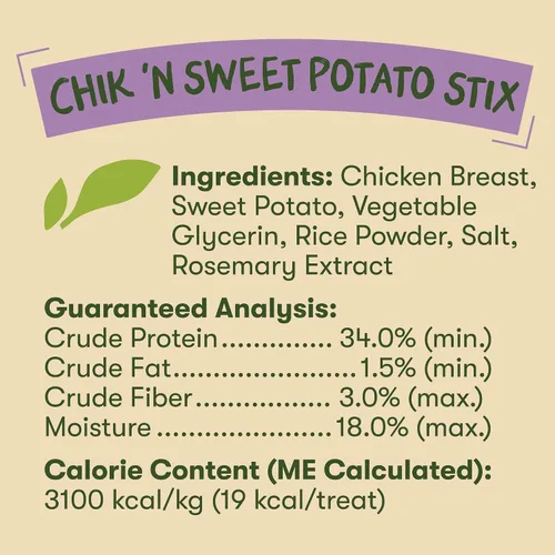 Miniatura 6 de Pet 'n Shape Chik 'n Sweet Potato Stix - Golosinas para perros, fabricadas y obtenidas en los Estados Unidos, 14 onzas