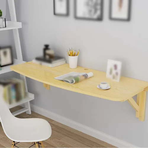 Miniatura 3 de Mesa plegable de madera de pino maciza para niños, multifunción, mesa flotante para comedor, banco de trabajo, diseño de arco, con accesorios