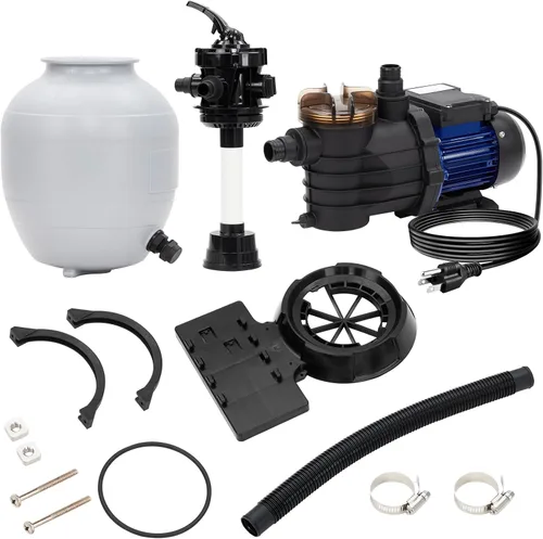Miniatura 7 de Bomba de filtro de arena de 13 pulgadas, filtro de arena de piscina de 3434 GPH de 3/4 HP para piscinas sobre el suelo y enterradas de hasta 8500