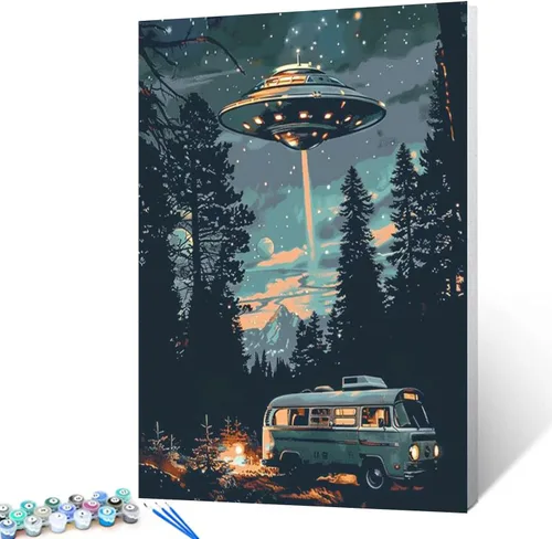 Miniatura 17 de Tucocoo Graffiti Astronauta - Pintura por números para adultos, espacio exterior, astronauta, pintura al óleo digital, pintura acrílica, kits