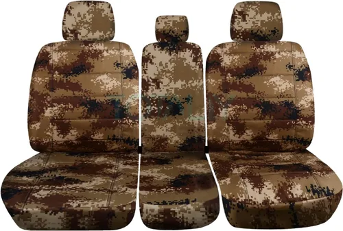 Miniatura 9 de Fundas de dos tonos para asiento de camionetas Ford F150 (butaca dividida 40/20/40 frontal) con consola o apoyabrazo, con o sin cinturones