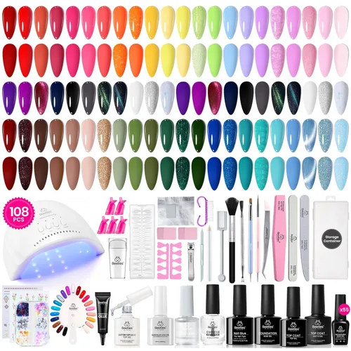 Miniatura 12 de beetles colección “Fantasyland” - Esmaltes en gel permanentes, de 20 colores, pastel, rosa brillante, morado, azul marino, verde y con brillantina