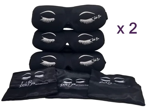 Miniatura 5 de Sujetador de pestañas, cubierta protectora 3D para máscara de dormir para extensiones de pestañas, color negro, paquete de 6