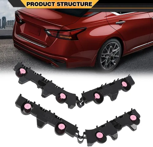Miniatura 8 de CNNELL Juego de soportes de parachoques trasero izquierdo y derecho compatible con Nissan Altima Platinum, S, SL, SR, SV 2019-2023/Edition ONE negro