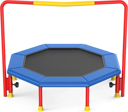 Miniatura 7 de Trampolín infantil de 36 pulgadas para niños de 1 a 3 años, mini trampolín para interiores y exteriores con diseño de resorte sin huecos, juguete