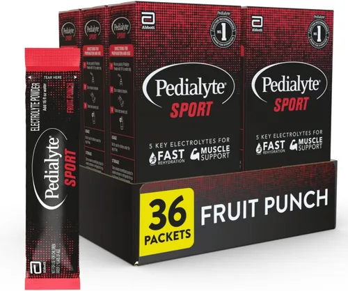 Pedialyte Sport Polvo de Electrolitos, Hidratación Rápida con 5 Electrolitos Clave para Soporte Muscular Antes, Durante y Después del Ejercicio,