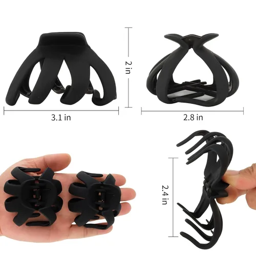 Miniatura 7 de COCIDE 4 pinzas para el cabello para mujer, clip de pulpo grande de acrílico, antideslizante, garra de araña grande para niñas, agarre fuerte, clip