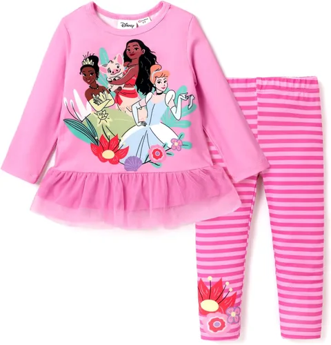 Miniatura 26 de Disney Minnie Mouse - Conjunto de sudadera con manga larga y leggings de princesa Frozen, Marvel para niñas pequeñas, 2 piezas, tallas 2-6 años