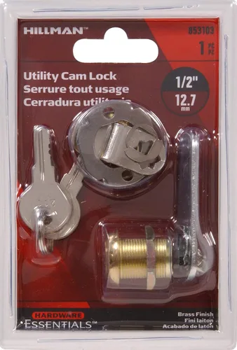 Miniatura 2 de Hardware Essentials 853103 Cerraduras de puerta con llave igual y leva utilitaria latón 1/2