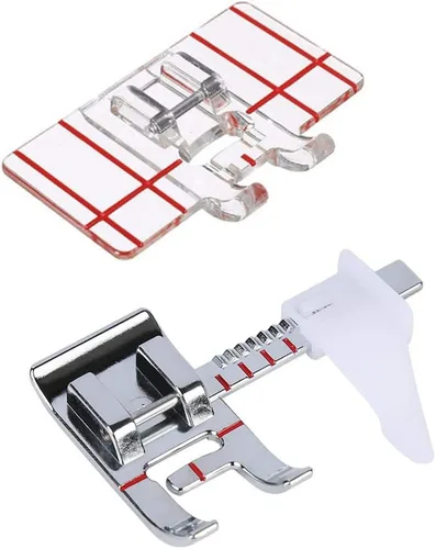 Juego de 2 prensatelas para máquina de coser, guía ajustable, prensatelas para máquina de coser, guía de bordes para máquina de coser, prensatelas