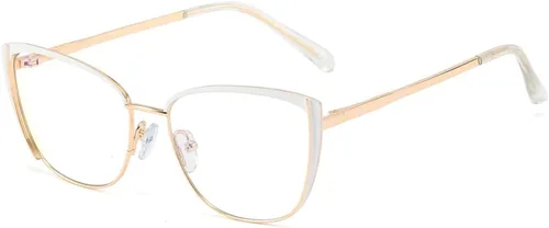 Miniatura 13 de Gafas de bloqueo de luz azul retro para mujer, marco de metal, gafas de ojo de gato