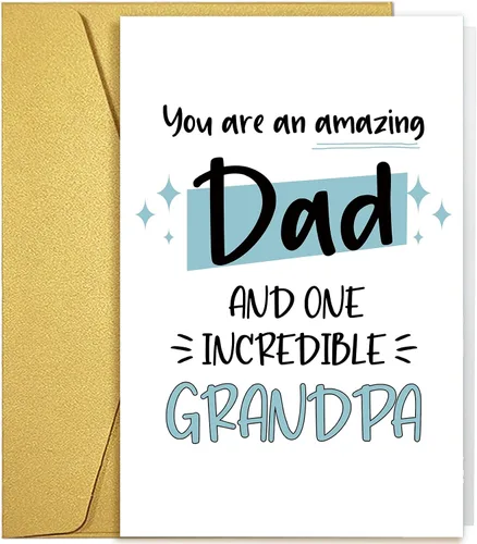 Miniatura 9 de Qiliji Tarjeta de felicitación para papá, regalo de primer cumpleaños para papá, tarjetas del primer día del padre, papá se ve bien en ti