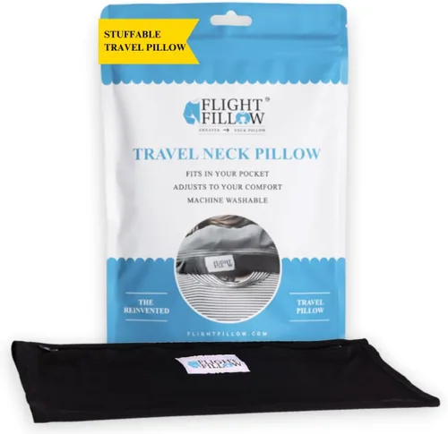 Flight Fillow Almohada de cuello rellenable para viajes, almohada de avión para vuelos largos, almohada de viaje plegable para soporte de cuello