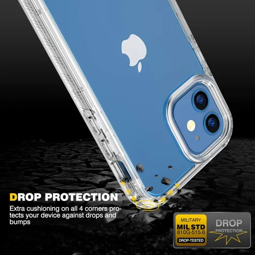 Miniatura 3 de Diaclara Diseñada para iPhone 12/12 Pro, cuerpo completo resistente con protector de pantalla integrado sensible al tacto, antiarañazos, funda