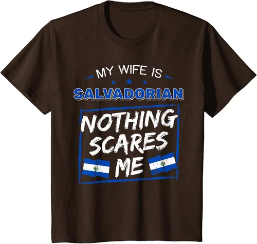 Miniatura 59 de Camiseta con la bandera de raíces salvadoreñas de El Salvador My Wife Is Salvadoran Roots, Negro