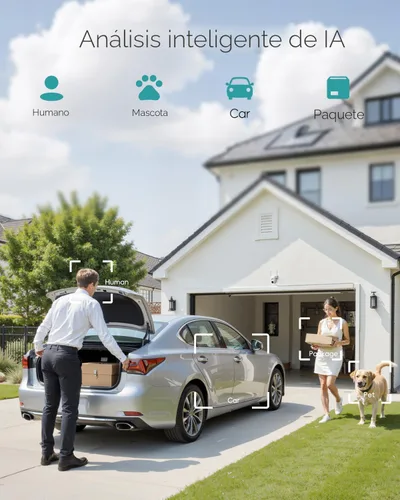 Miniatura 7 de ZUMIMALL - Cámara de seguridad de 3 MP para exteriores - 360° PTZ con seguimiento automático Grabación 24/7 con alimentación por cable, WiFi