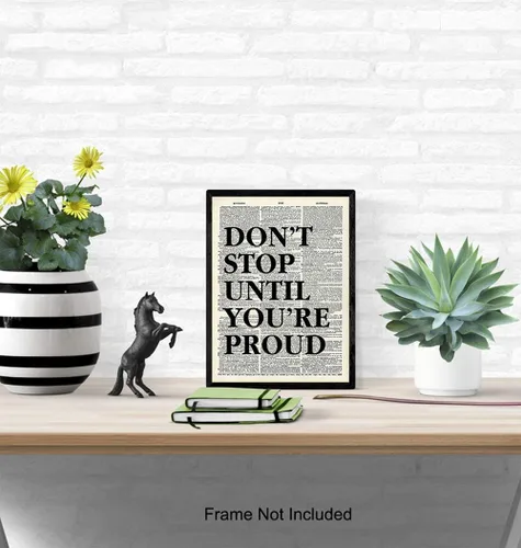 Miniatura 4 de Motivacional Arte del Diccionario No Te Detengas, Decoración de Pared - Imagen en Cartel de 8x10 Reciclado para la Oficina, Apartamento, Sala