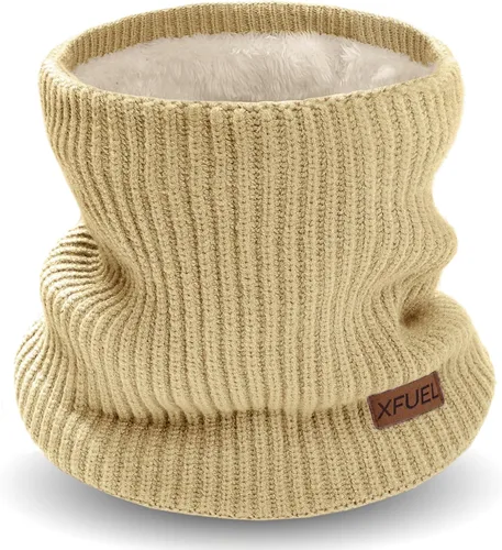 Miniatura 24 de Calentador de cuello para niños, polaina de cuello de invierno tejida, bufanda infinita con forro polar para niños y niñas, máscara de esquí