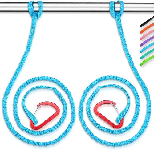Miniatura 19 de OCEANBROAD Correa de remo de kayak estirable con cuerda de lanyard para SUP, kayak, botes, canoa, caña de pescar, 4-7 pies Azul