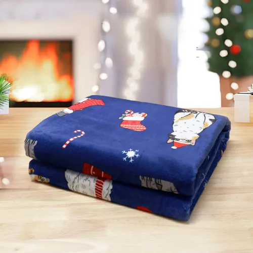 Miniatura 5 de Tupmnbry Manta Decorativa de Navidad Manta de Gato Navideño Estampada Súper Suave de Franela Polar Mantas de Invierno Afelpadas Difusas Cálidas