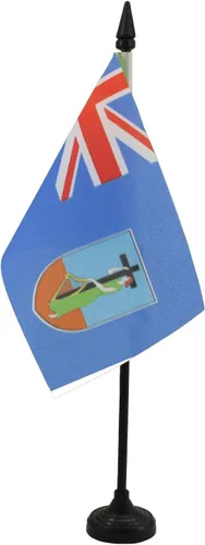 Miniatura 41 de Bandera de mesa de Anguila de 4 x 6 pulgadas, bandera de escritorio británica de Anguila, 5.9 x 3.9 in, palo y base de plástico negro AZ FLAG