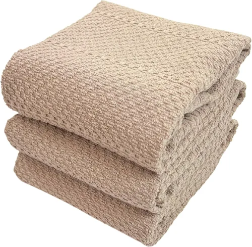 Miniatura 22 de Serafina Home Paños de cocina a cuadros amarillo mostaza: paño de 100 % algodón, suave, para limpieza y secado, absorbente, de rizo, con asa, juego