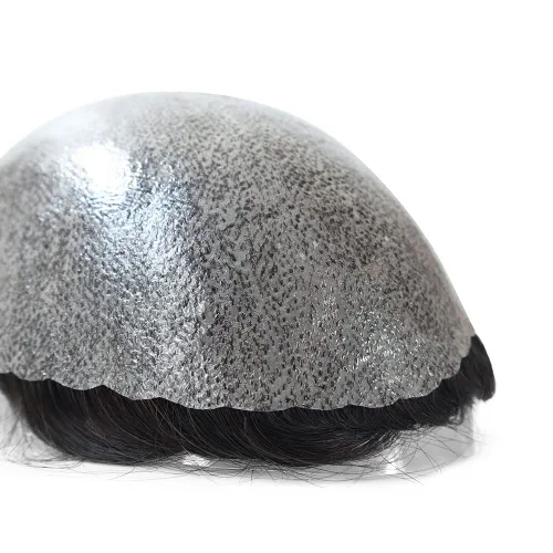 Miniatura 8 de HAIR NATURE Sistemas de reemplazo de cabello humano Toupee para hombre, 0.005 in, piel de polietileno inyectada, pelucas reales para hombres