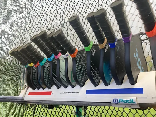 Miniatura 9 de Bandas de nombre de paleta de pickleball personalizadas, agarre de silicona personalizado, etiquetas de identificación de pickleball duraderas Verde