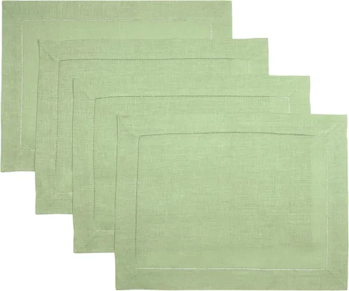 Miniatura 23 de D'Moksha Homes - Manteles individuales de lino - 14 x 19 pulgadas - Color natural - Juego de 4 manteles individuales con vainica, lavables a