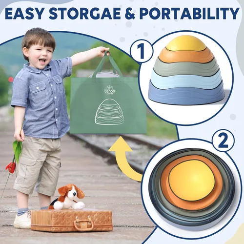 Miniatura 6 de Lehoo Castle Stepping Stones for Kids, Non-Slip Toddler Stepping Stones, Indoor & Outdoor Sensory Toys for Toddlers 1-3, Balance Board Obstacle