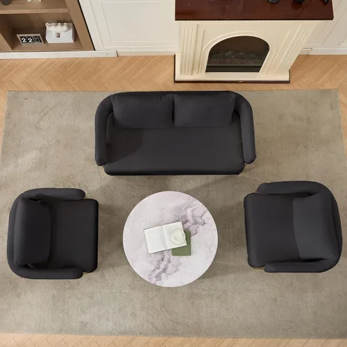 Miniatura 2 de YITAI Sofá Loveseat Moderno Sillas de Acento sin Ruedas, Sillas Laterales para Sala de Estar con Patas de Metal Dorado, Sillones de Lectura
