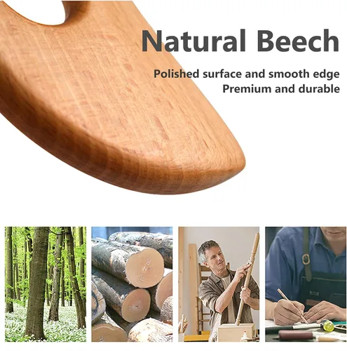 Miniatura 5 de FKYzixeh Masajeador de drenaje linfático, herramienta Gua Sha de madera para cuerpo, raspador de masaje manual para anticelulitis y aliviar